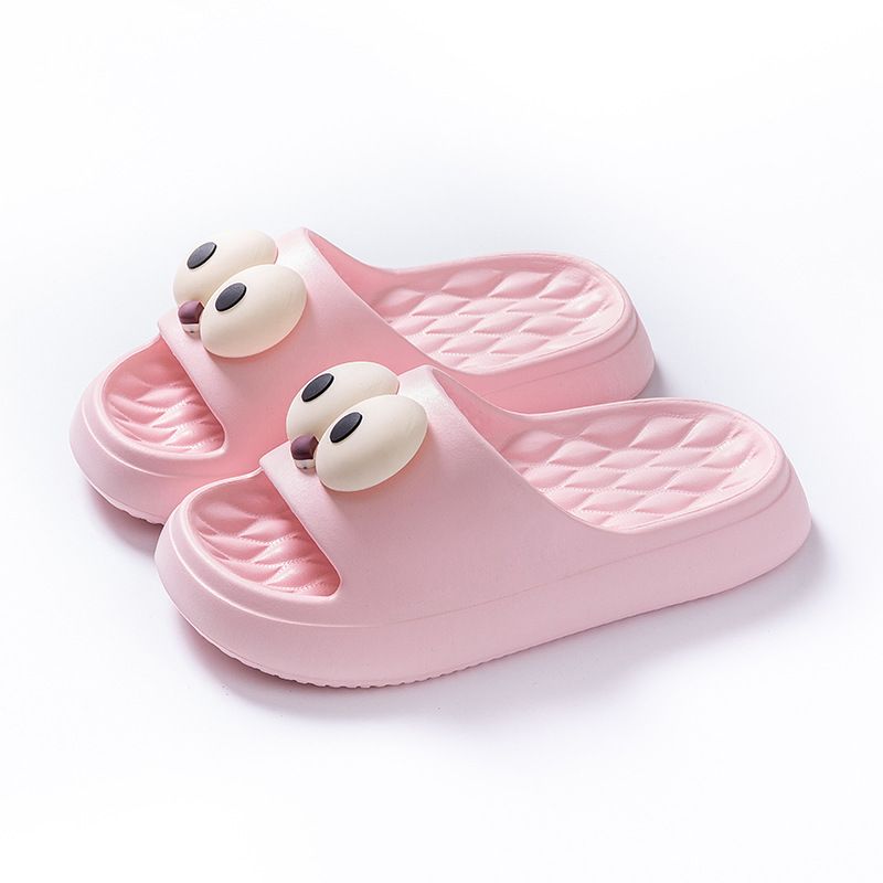 Ciabatte da donna con simpatici cartoni animati, suola morbida antiscivolo, da indossare sia all'interno che all'esterno, per uomo, divertenti, con grandi occhi, pantofole fresche._voghion.com