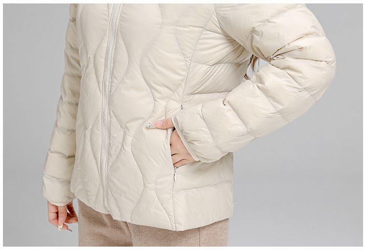 Piumino leggero da donna con cappuccio, cappotto aderente a maniche lunghe, piume d'anatra bianche, moda autunno inverno, strati versatili_voghion.com