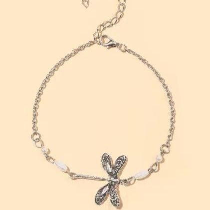 Bracelet de cheville simple en forme d'insecte libellule pour femme, bijou de pied tendance et tendance_voghion.com