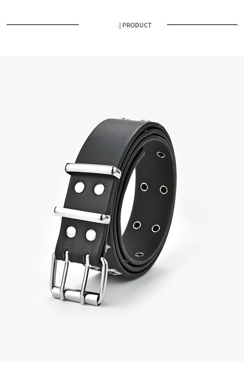 Cintura a doppia fila con decorazione a stella per donna, stile punk casual, 2024_voghion.com
