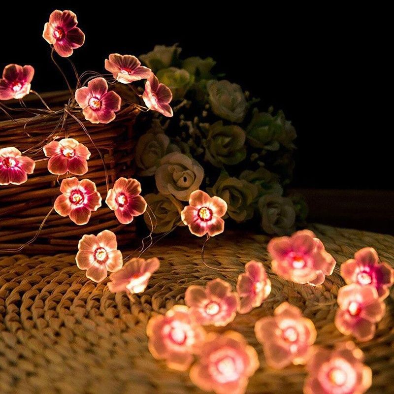 1 pz. Lampada a sospensione con fiori di ciliegio rosa, decorazione per feste di Natale, lampada a LED, ghirlanda di fiori di ciliegio_voghion.com