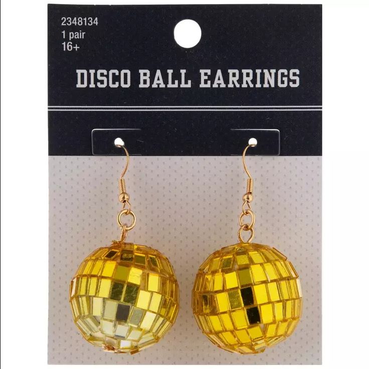 Disco DISCO 70S Orecchini a sfera in schiuma a specchio Regali per feste femminili_voghion.com
