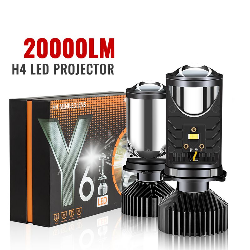 H4 Soczewka projektora Samochodowe żarówki LED do reflektorów Canbus 6500K Żarówka światła mijania/długiego z wentylatorem turbo do samochodu/motocykla 12V_voghion.com