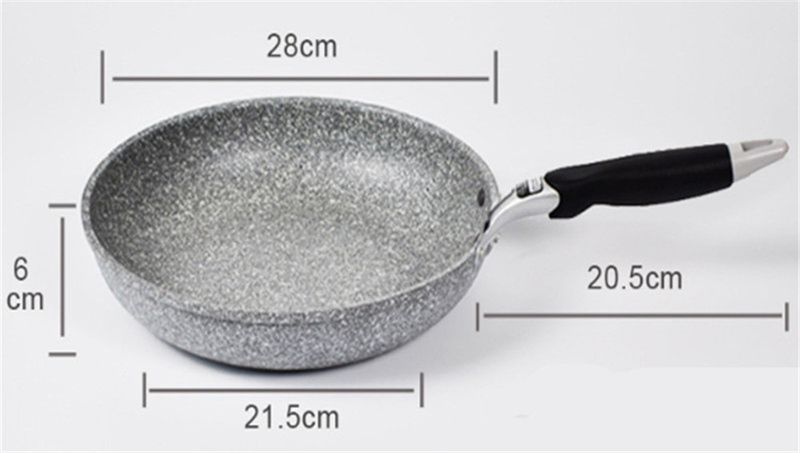 Sartén wok de piedra duradera, antiadherente, de cerámica, para inducción, ideal para cocinar en la cocina a gas o para carne._voghion.com