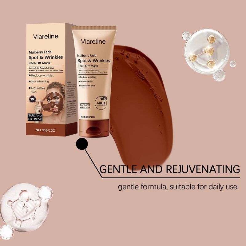 Viareline Peel-off-Maske, feuchtigkeitsspendend, nährend, zart, feuchtigkeitsspendend, tägliche Reinigung, sanfte Pflege für die Gesichtshaut_voghion.com