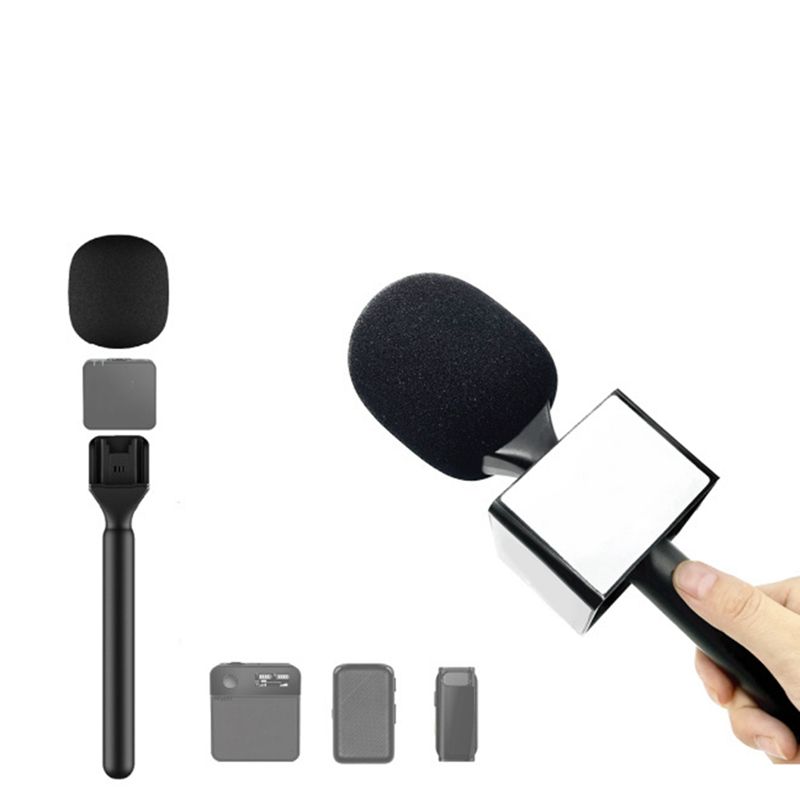 Microfono per intervista portatile per Rode Wireless Go/Goii/DJI Mic/Relacart/trasmettitore wireless, adattatore portatile durevole_voghion.com