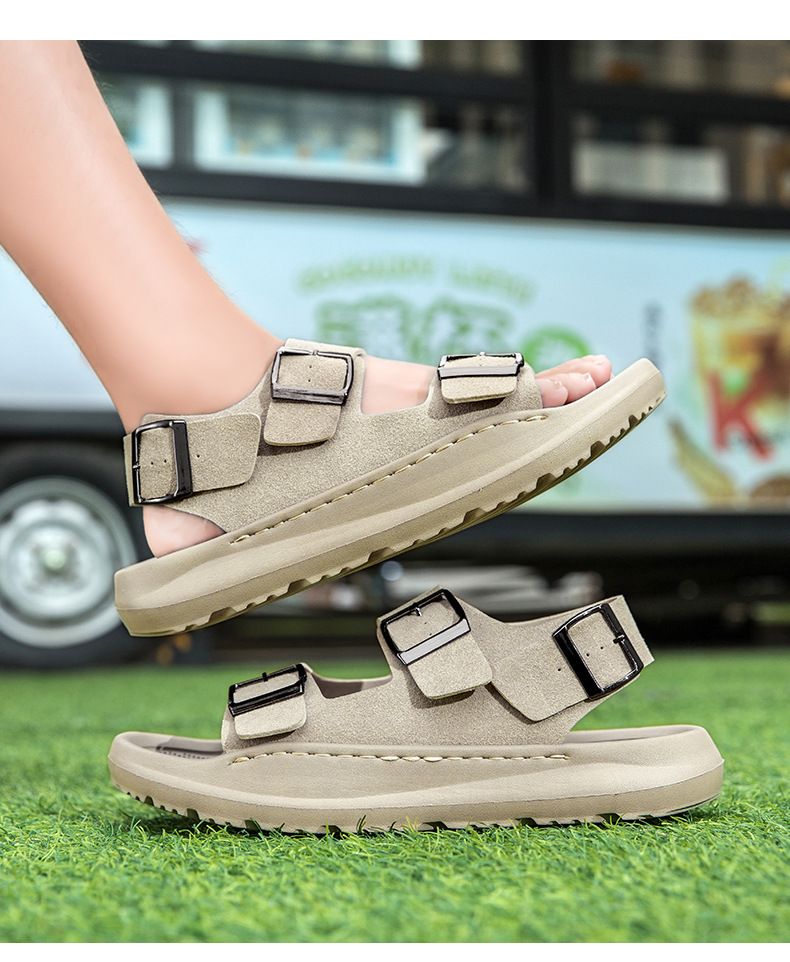 Summer fashion trend sandals men's thick-soled sandals lightweight flip flops men's beach shoes non-slip sandals_voghion.com