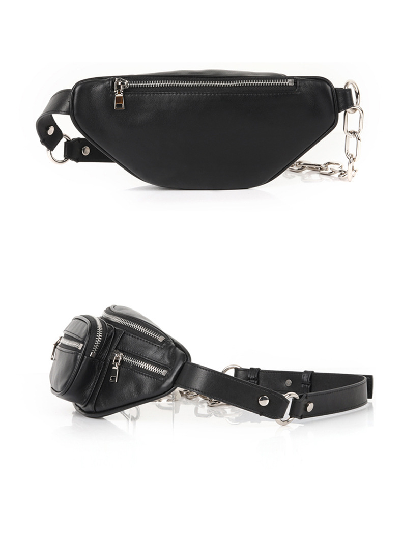 Alexandrian Mini-Internet-Hüfttasche im Designer-Stil, Unisex, berühmte Schaffell-Hüfttasche, Umhängetasche aus echtem Leder, Einzelschulter-Kettentasche_voghion.com