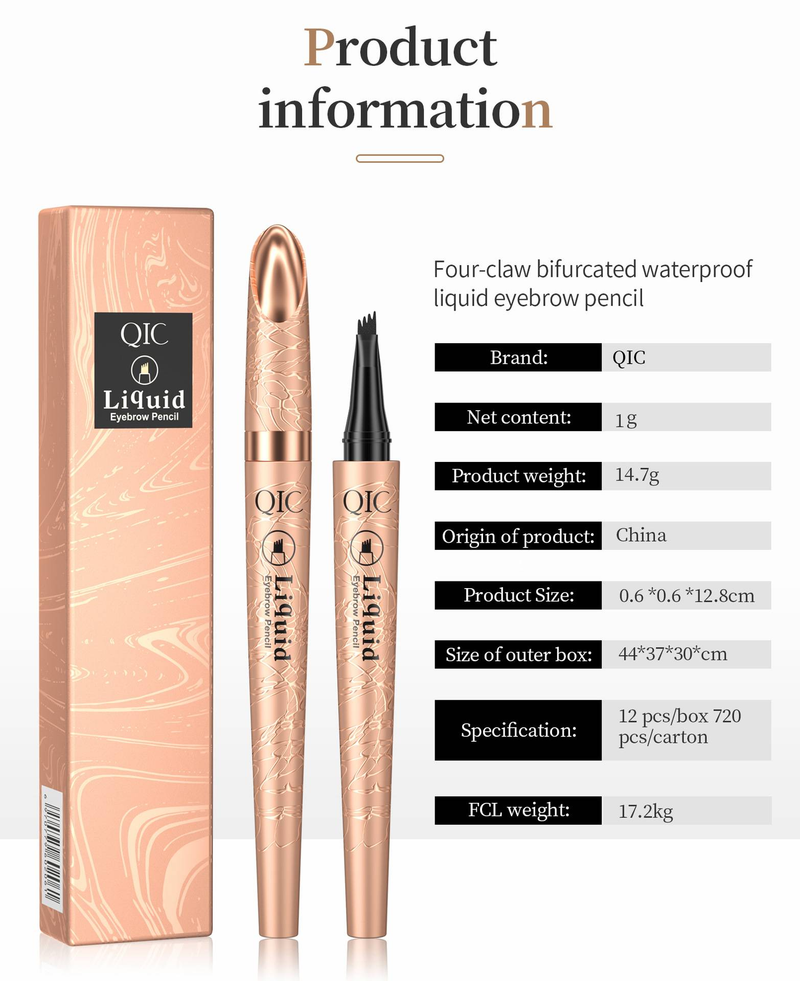 Four fork liquid eyebrow pencil lasting natural three-dimensional, no fading, waterproof, anti-sweat, no smudding four claw eyebrow pencil_voghion.com
