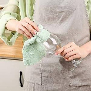 Cleaning Cloths Kitchen Towels Microfiber Washcloths Lint Free Dish Cloth Reusable Dishtowels Household 10"x10", Pack of 5 _voghion.com