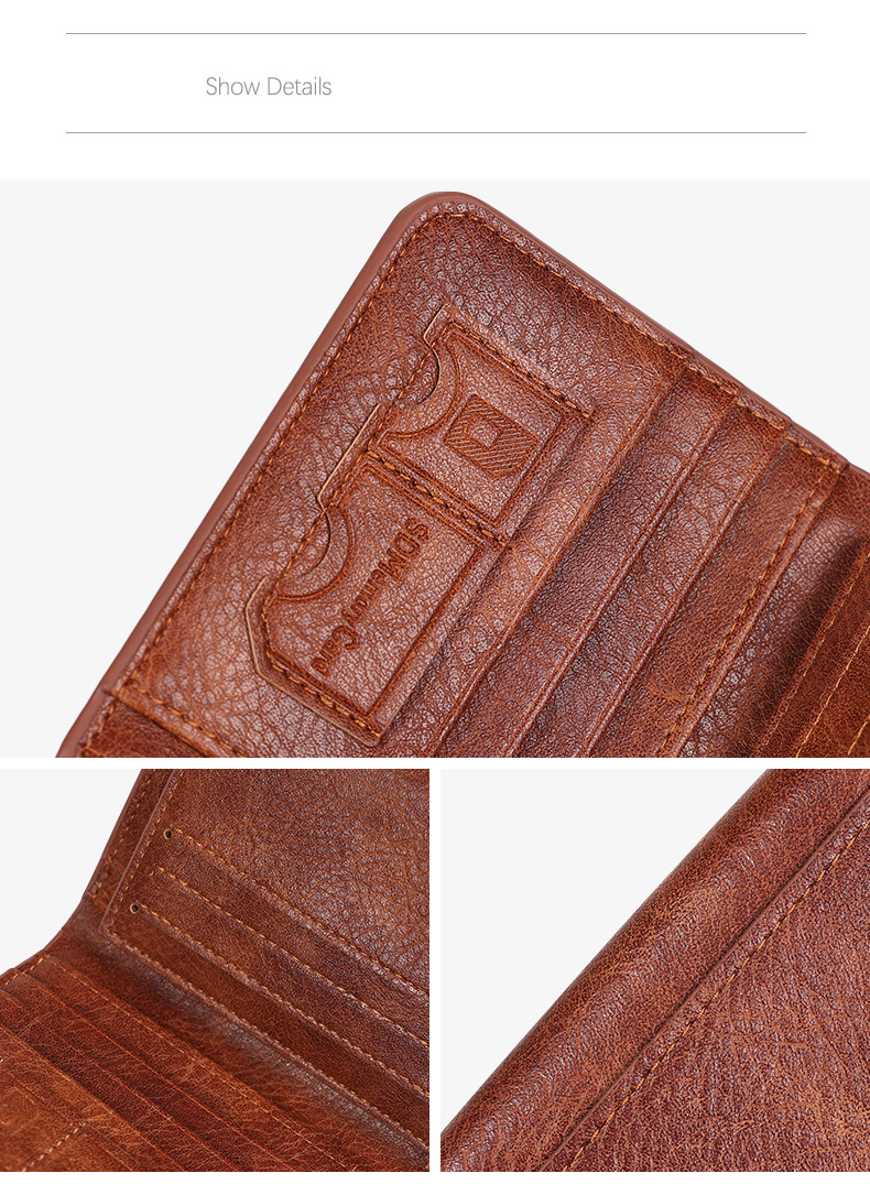 Vīriešu karšu maki, vīriešu Premium Retro PU īsie vīriešu saliekamie kredītkaršu maciņi, kuros var glabāt monētu maku_voghion.com