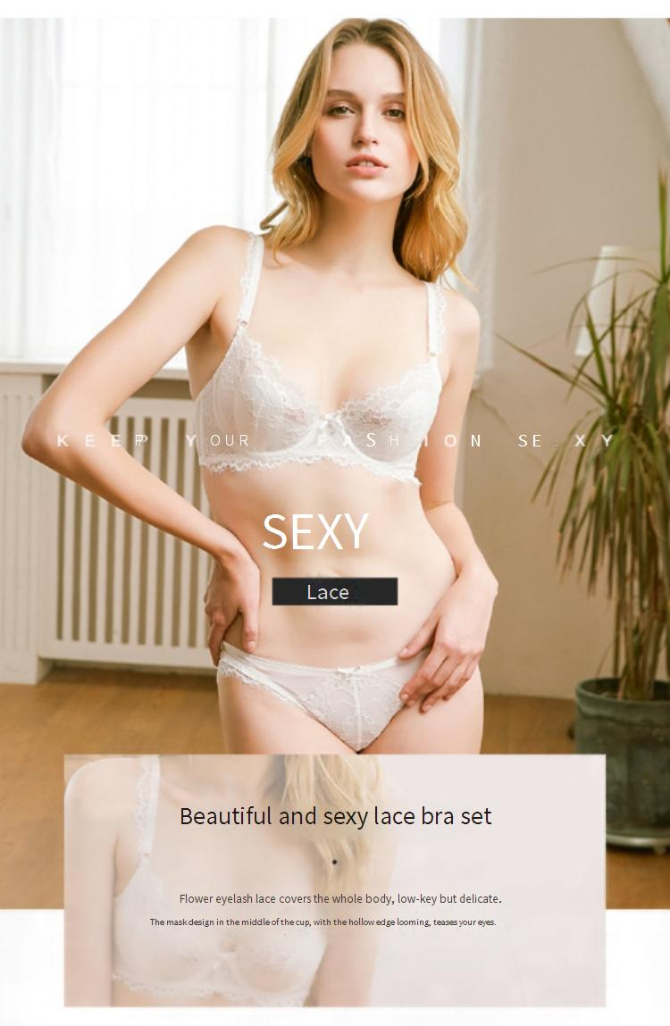 Completo intimo da donna con reggiseno ultrasottile trasparente rosso brillante_voghion.com