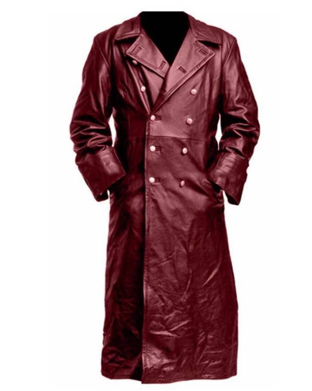 2025 Mode Oberbekleidung Kunstleder Trenchcoat Herren Revers Reine Farbe Zweireiher Langarm Lose PU Jacke M-5XL_voghion.com