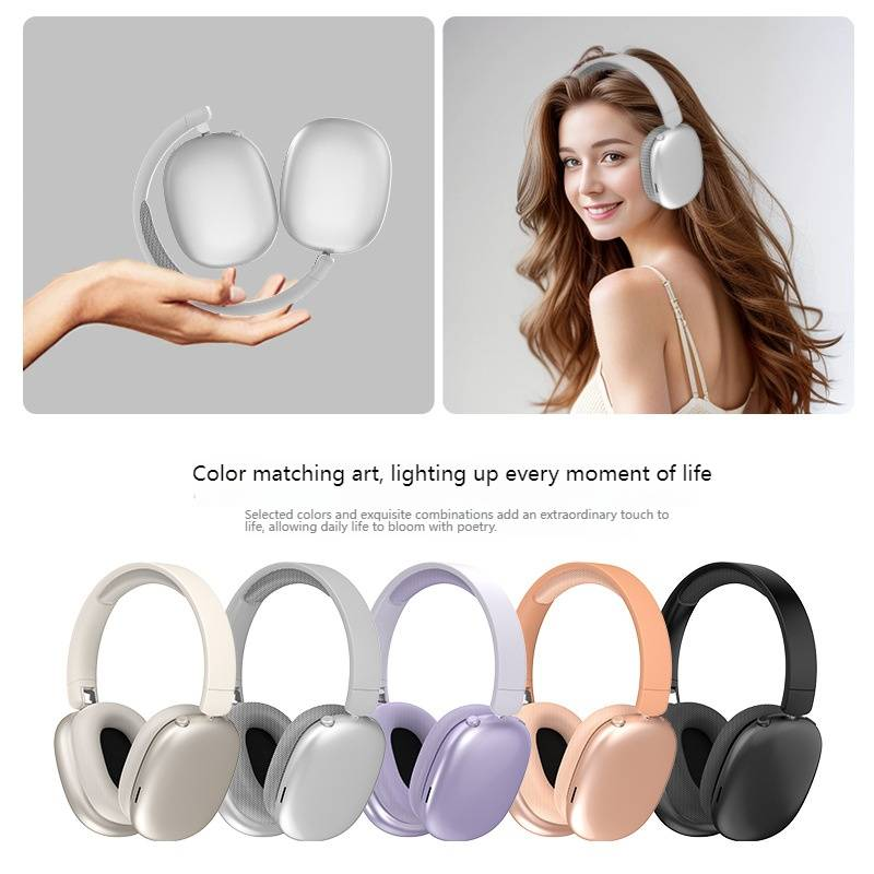 Wireless Bluetooth Headphones Over-Ear, Lightweight Comfort, 50-Hour Playtime, Hi-Fi Stereo Sound, Built-in Mic, Foldable Design For Travel_voghion.com