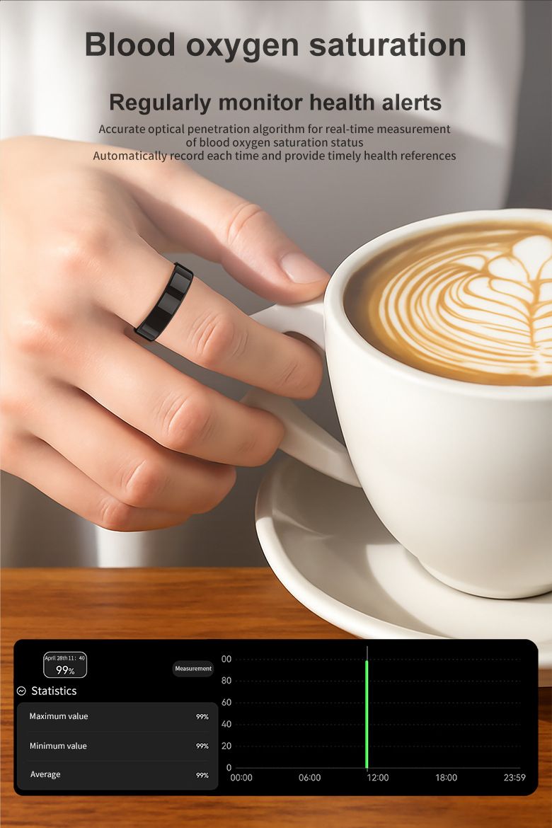 SmartRing Men Women Fitness Tracker Ring Waterproof Bluetooth 5.3 Sport Ring Multi-sport Modes For Android IOS_voghion.com