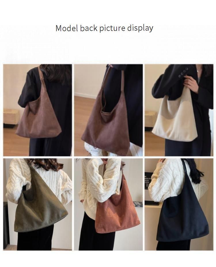 Borsa a tracolla vintage in velluto a coste per donna - Borsa a tracolla morbida di grande capacità con chiusura magnetica, elegante e spaziosa (verde/nero/beige)_voghion.com
