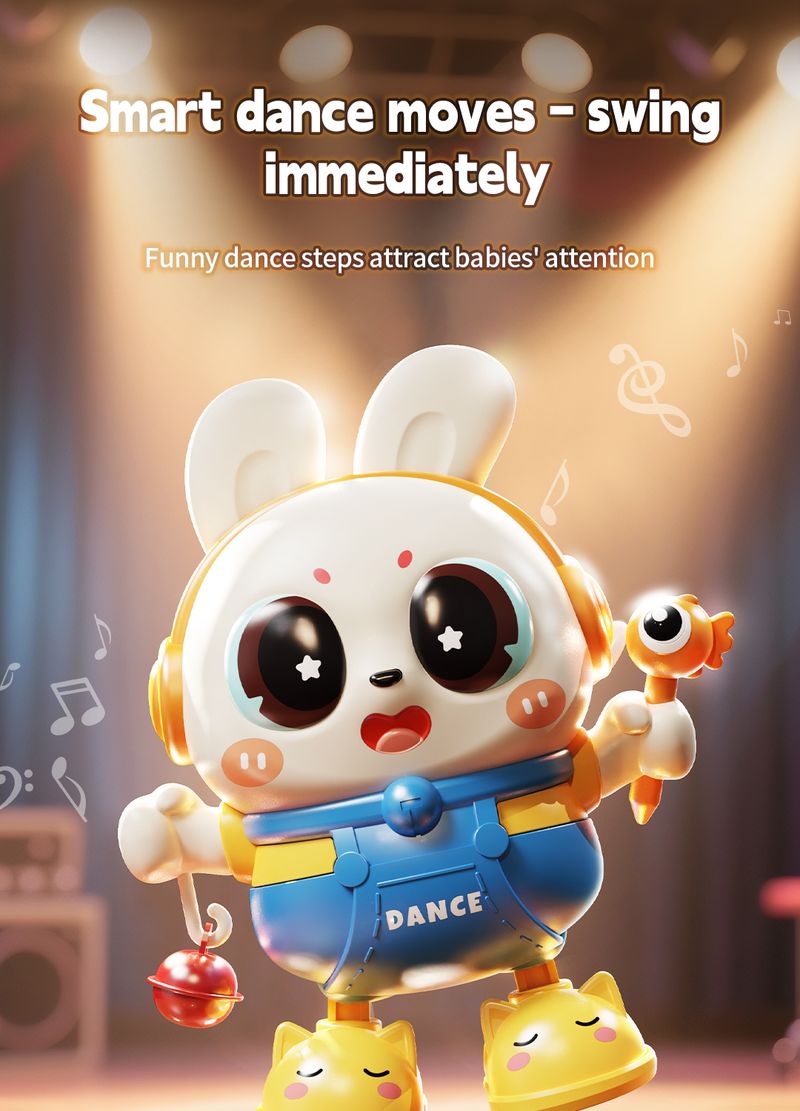 2025 Giocattoli Montessori per bambini, carini, cantanti e danzanti, a forma di coniglio elettrico, per neonati da 0 a 3 anni, giocattoli educativi per gattonare_voghion.com