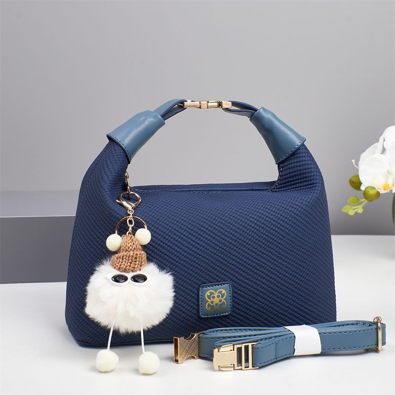 Handbag Cute Pendant Shoulder Bag Solid Color Texture Women's Bag Messenger Bag_voghion.com