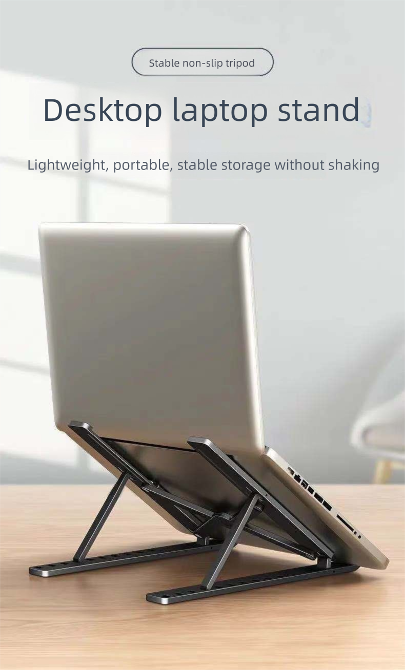 Laptop Desktop Multifunctional Adjustable Folding Portable Cooling Rack Heightening Support Stand Universal For Students_voghion.com
