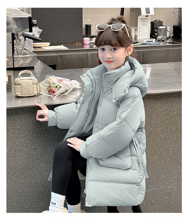 2025 Mädchen Mittellange Daunen-Baumwolljacke Außerhalb der Saison Ausverkauf Winter-Baumwollwattierte Jacke_voghion.com