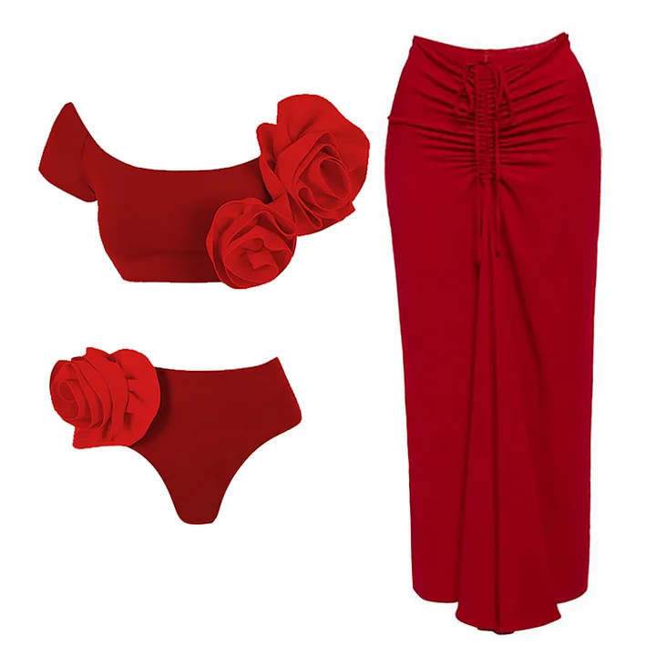 Traje de baño de una pieza nuevo para mujer, traje de baño de una pieza de color sólido con cuello halter en V profundo para mujer_voghion.com