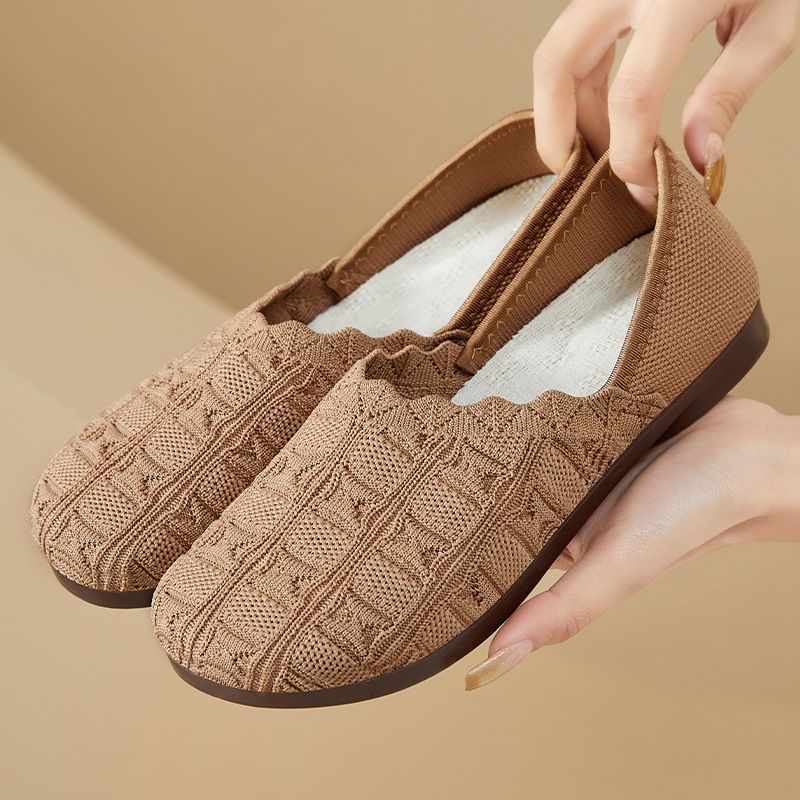 Sapatos casuais femininos, sapatos de mãe com um pedal, sapatos preguiçosos, leves e confortáveis, sapatos femininos simples_voghion.com