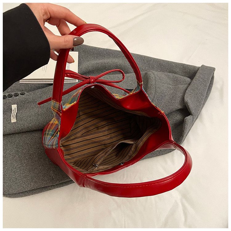 Borsa a tracolla grande ed elegante con tracolla staccabile, borsa a mano spaziosa per lavoro e viaggio, con motivo a quadri a blocchi di colore, per donna_voghion.com
