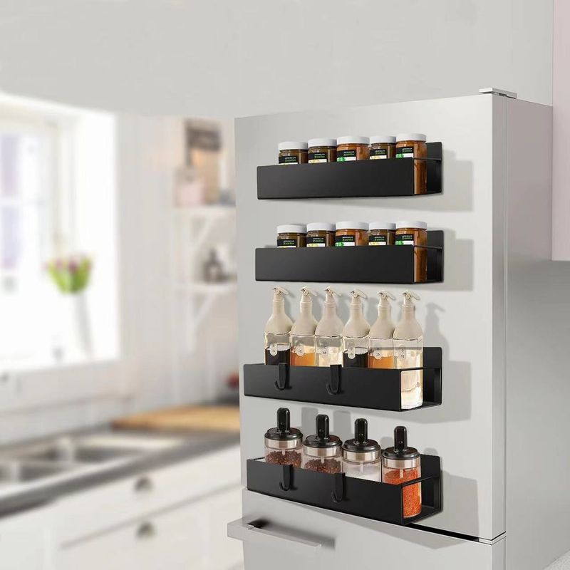 Support magnétique pour rangement d'ustensiles de cuisine, sans perçage, pour épices, réfrigérateur_voghion.com