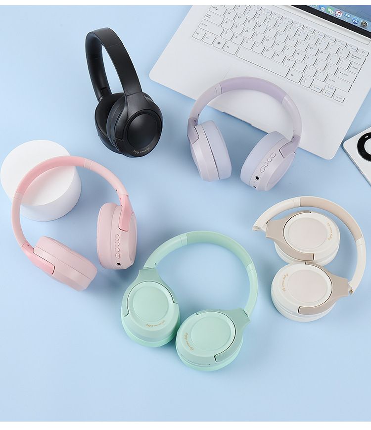 Słuchawki Bluetooth, bezprzewodowe, montowane na głowie, wyświetlacz głośności i poziomu naładowania baterii, składane gniazdo karty, bardzo długi czas czuwania,_voghion.com