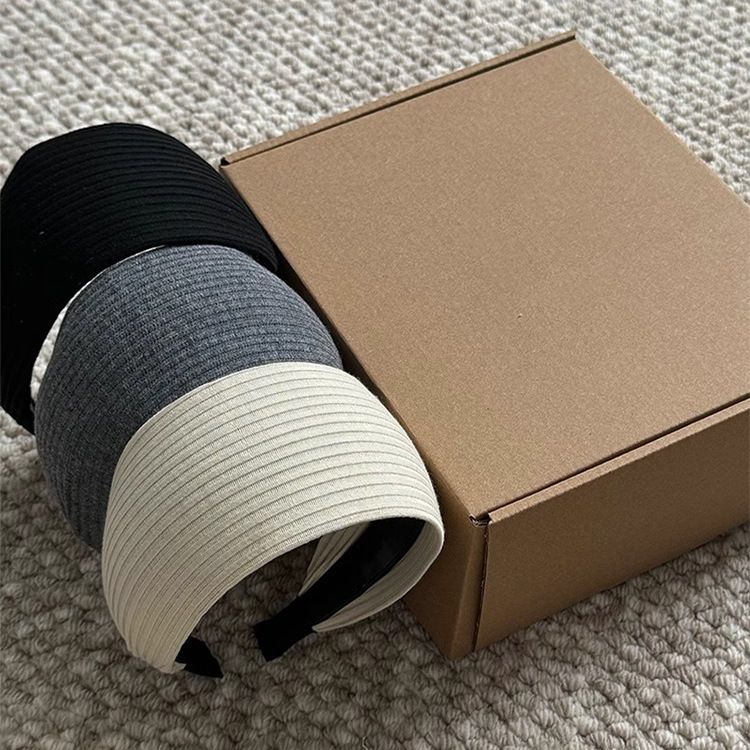 Koreanisches Retro-High-End-Textur-modisches Pit Edge-einfaches Stirnband Vielseitiges Sport-Stirnband mit breiter Krempe_voghion.com