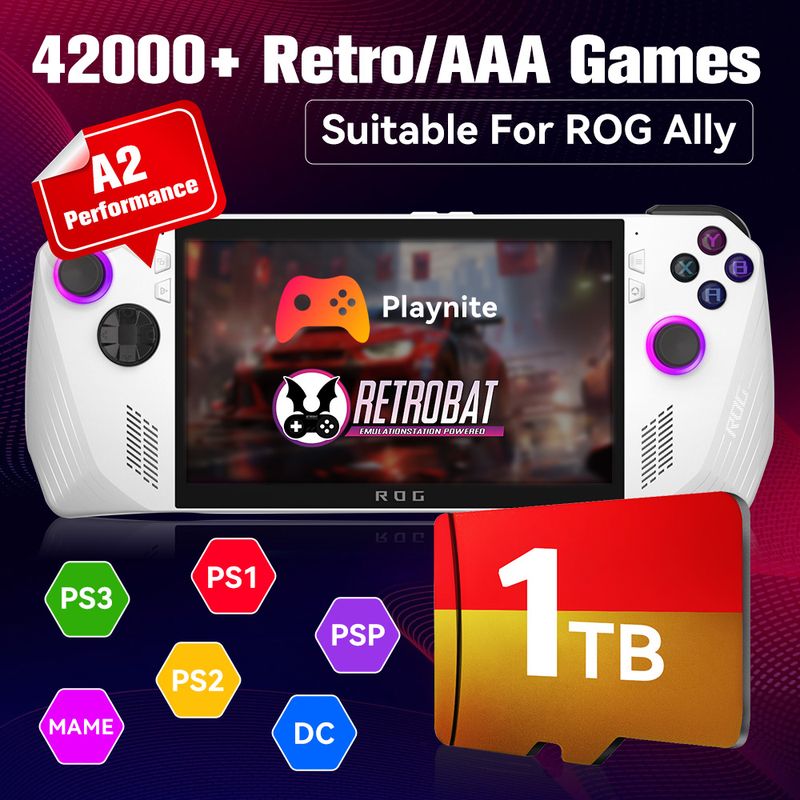 Console di gioco portatili ROG Ally/Win da 512 GB/1 TB con scheda di memoria da 42.000+ giochi retrò/AAA per N64/PS3/PS2/MAME/PSP/PS1_voghion.com