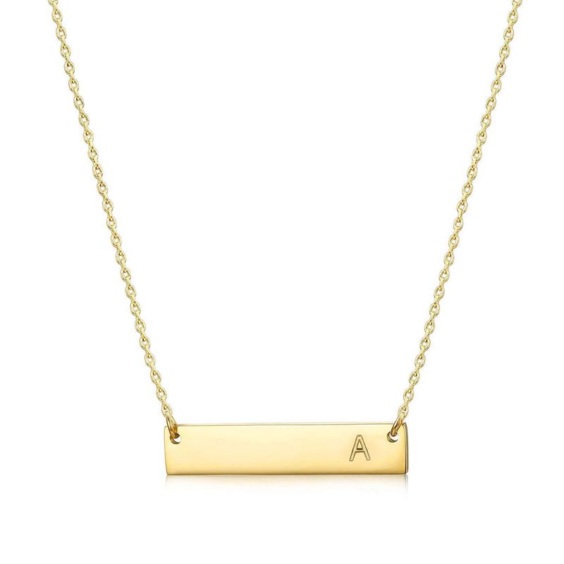Striped pendant gold plated stainless steel necklace with exquisite initials necklace, simple and personalized_voghion.com