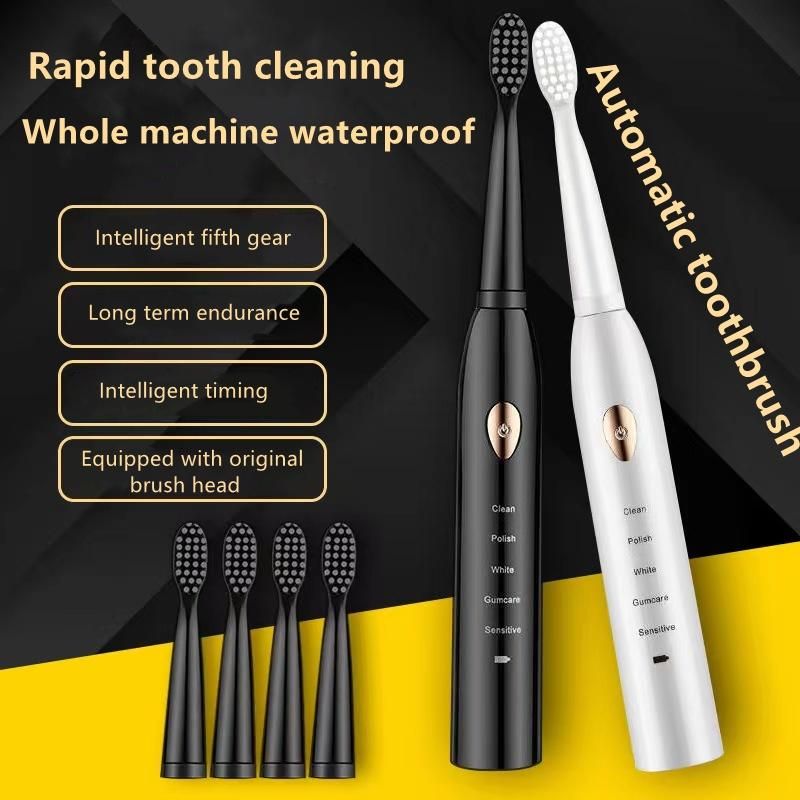 Cepillo de dientes eléctrico completamente nuevo, cepillo de dientes vibratorio doméstico de carga totalmente automática para adultos y niños, cabello suave impermeable HMM_voghion.com