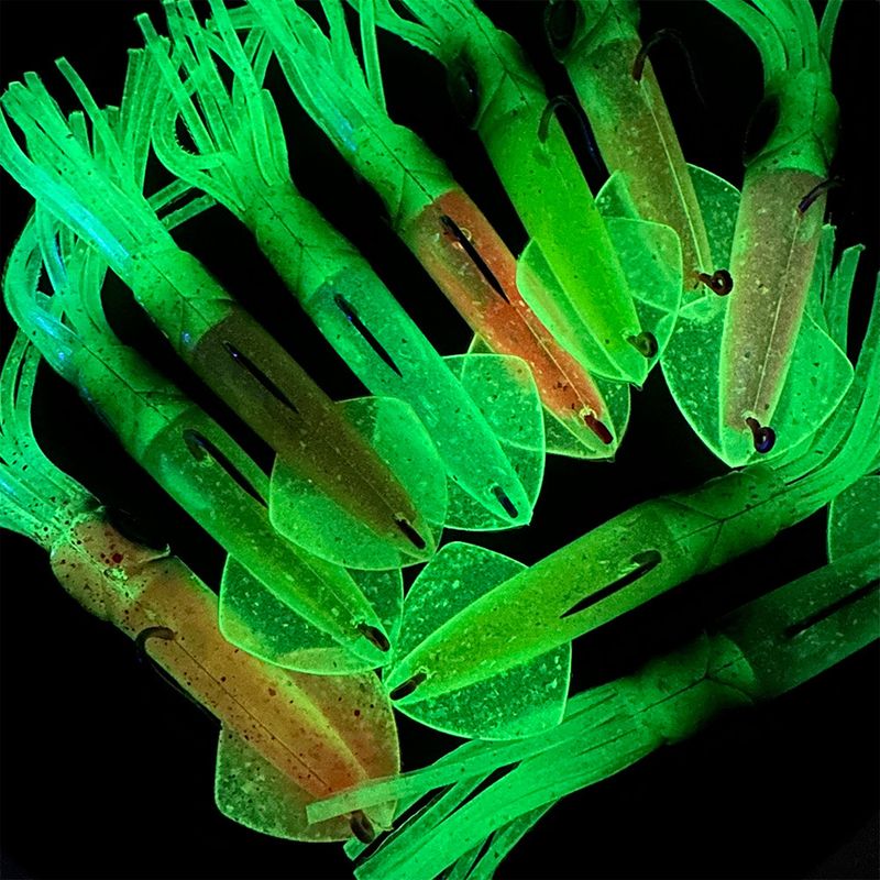 Squid Lure Bionic Luminous UV 13cm Built-in Lead Head Hook Soft Cuttlefish Octopus Bait_voghion.com