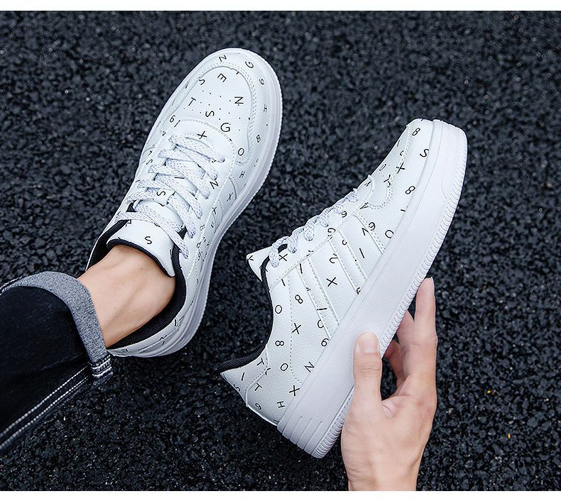 Shuttlecock Shoes Men S Small White Fashion All Match Daily Casual Comfortable Youth Skate Square Dance_voghion.com