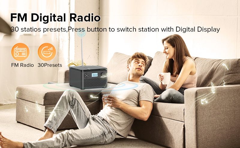 Portable CD Player Rechargeable, Boombox CD Player Stereo With Bluetooth FM Radio_voghion.com