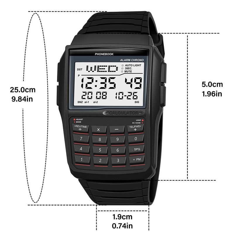 Fashion Luxury Men's Calculator Watch Multi-function Led Electronic Watch Men's Sports Watch Computer Style Military_voghion.com