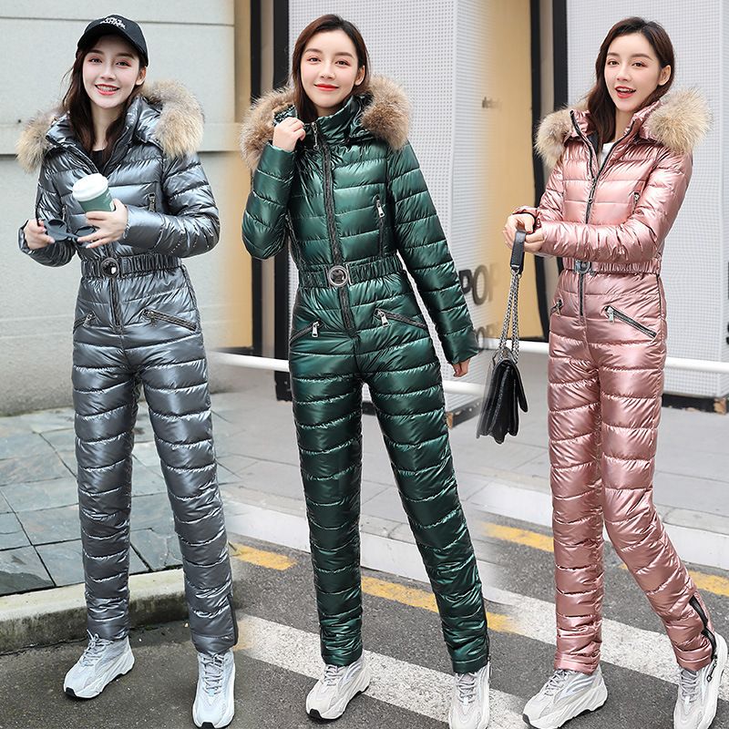 2025 Winter Fur Collar Elegant Women's Pants Set Fashion Casual Jumpsuit_voghion.com