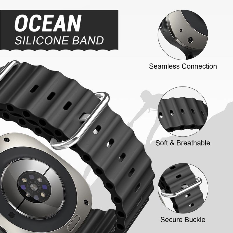 Ocean Band For Samsung Galaxy Watch 7 Ultra 47mm sport Silicone Bracelet correa belt for Samsung Galaxy Watch ultra Strap 47 mm_voghion.com