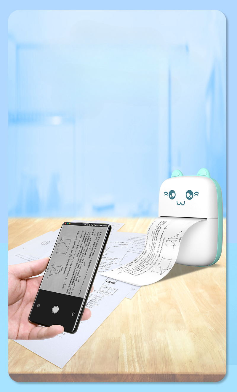 Hot-selling draagbare miniprinter, draadloos kan verbinding maken met mobiele telefoon, kleine huishoudelijke zelfklevende etikettenprinter_voghion.com