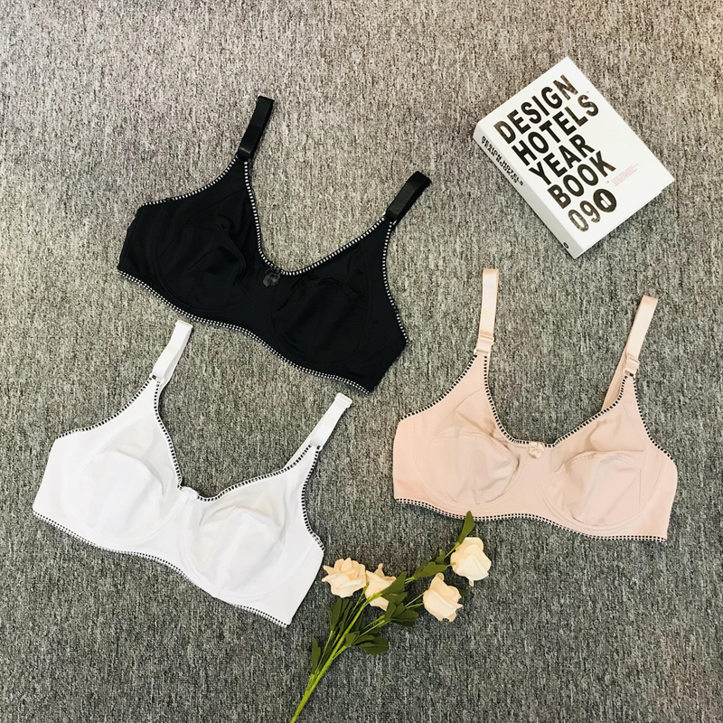 Simples de uma peça fina copo roupa interior feminina seios grandes copo cheio sutiã tamanho grande sutiã brilhante_voghion.com