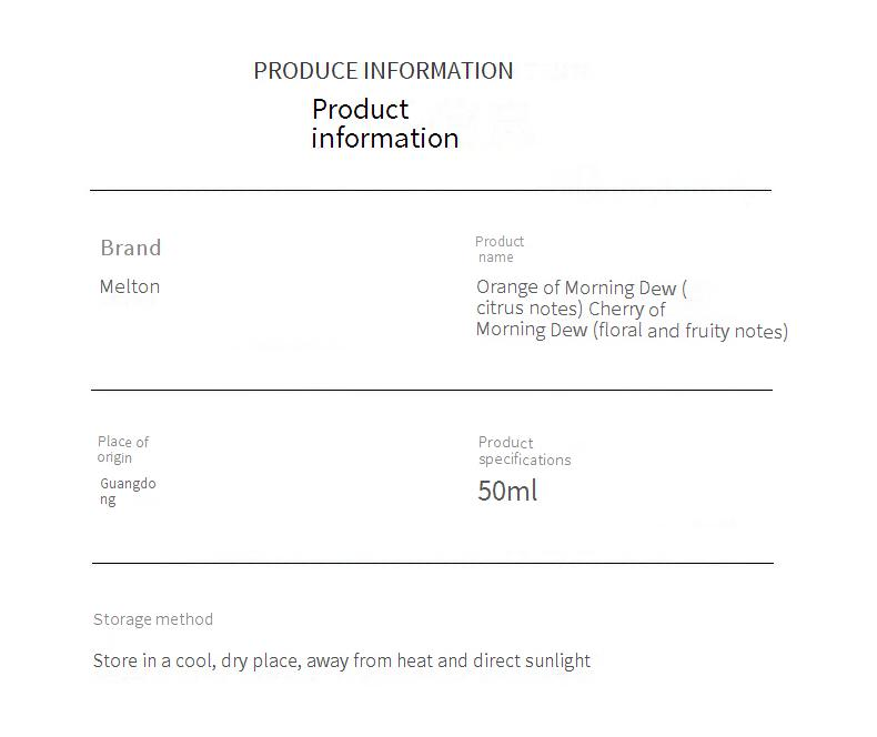 Eau de toilette Meiton Morning Dew Cherry Morning Dew Orange Eau de toilette pour femme Petit charme Parfum naturel longue durée_voghion.com