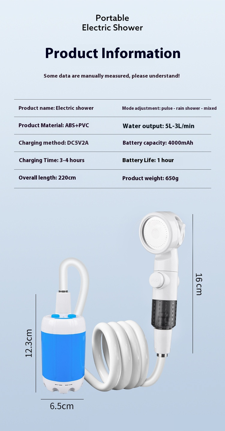 CE Certified Portable Shower Pump – Adjustable Spray With ABS Housing (Compatible With New/Old Shower Heads Water Lift)_voghion.com