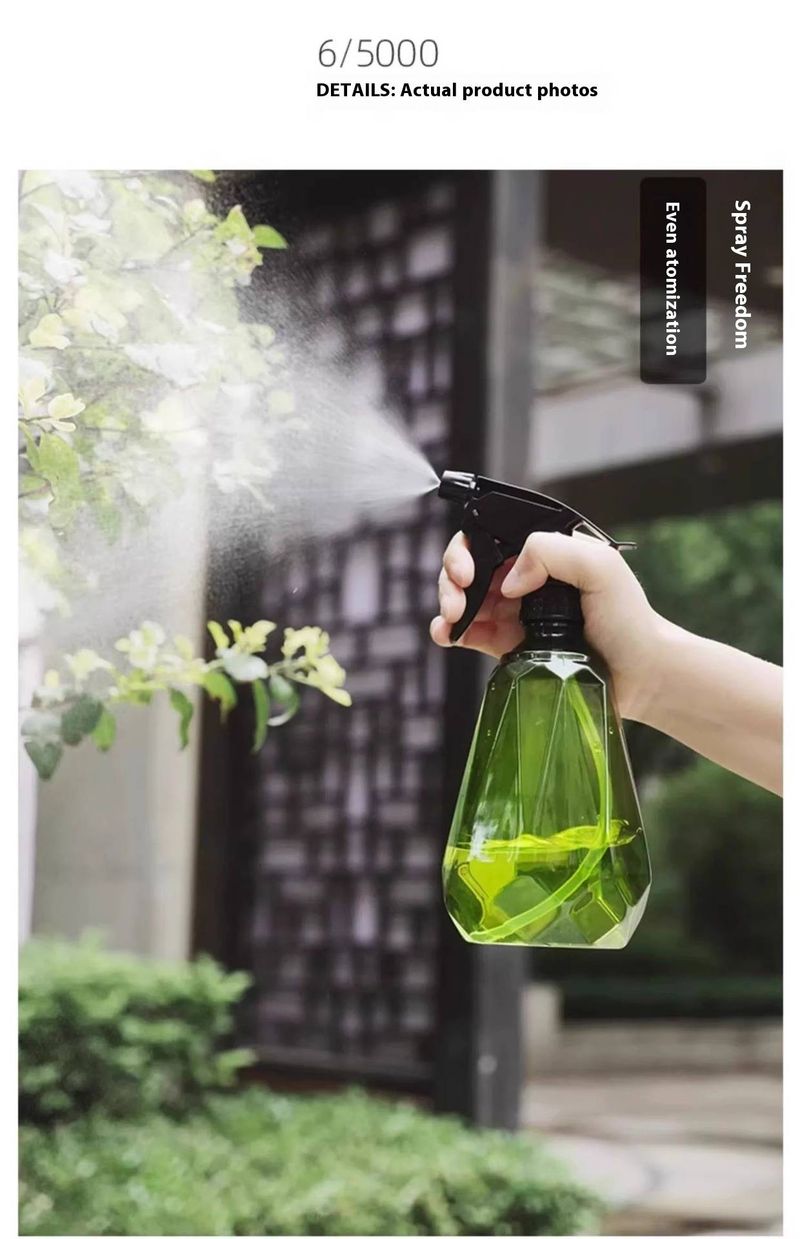 Handheld Spray Bottle – 500ml Plant Mister For Indoor/Outdoor Use (Leaf Green & Space Gray, PE Material, Lightweight & Durable)_voghion.com