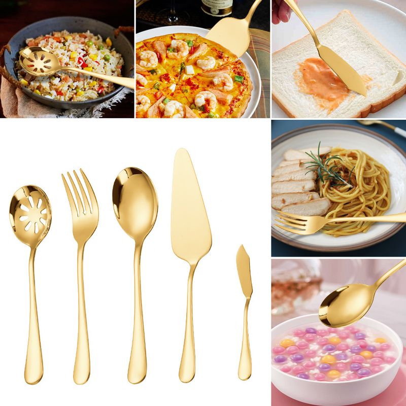 Stainless Steel Knife, Fork And Spoon Utility Pieces Butter Dessert Cake Shovel 8 People 45 Pieces Tableware Set_voghion.com