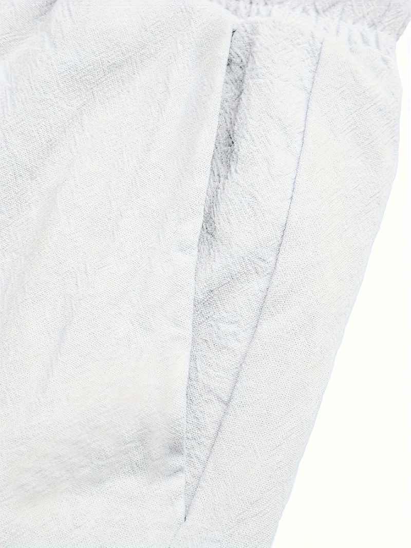 Pantaloni sportivi casual larghi in cotone e lino traspiranti e delicati sulla pelle da uomo primaverili_voghion.com