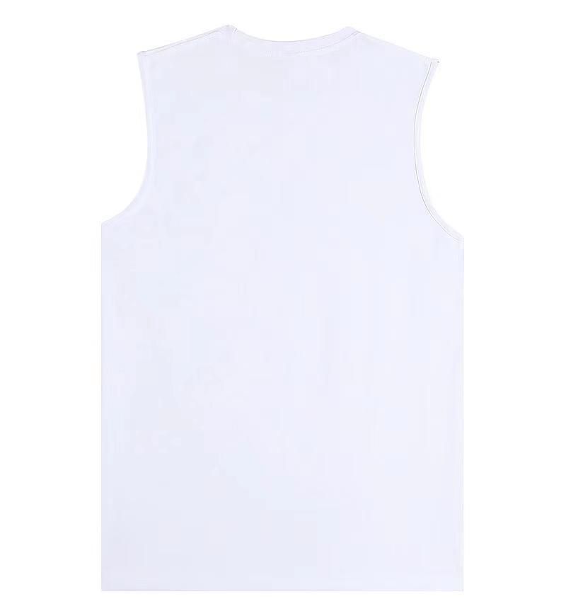 Unbeatable Quality Summer 230g Pure Cotton Men's Tank Top Loose White Inner Shoulder Sports Fitness Versatile Sleeveless T-shirt For Men_voghion.com