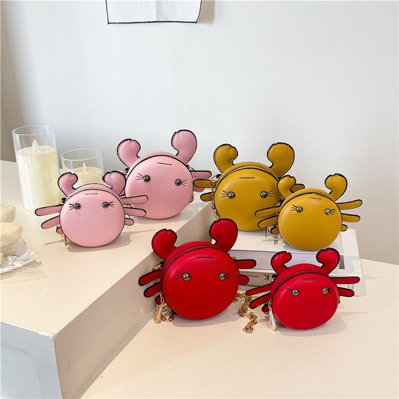 Nuovo piccolo portamonete a forma di granchio, porta giocattoli da donna, porta carte portatile, porta rossetto, borsa a catena per bambole da scuola elementare_voghion.com