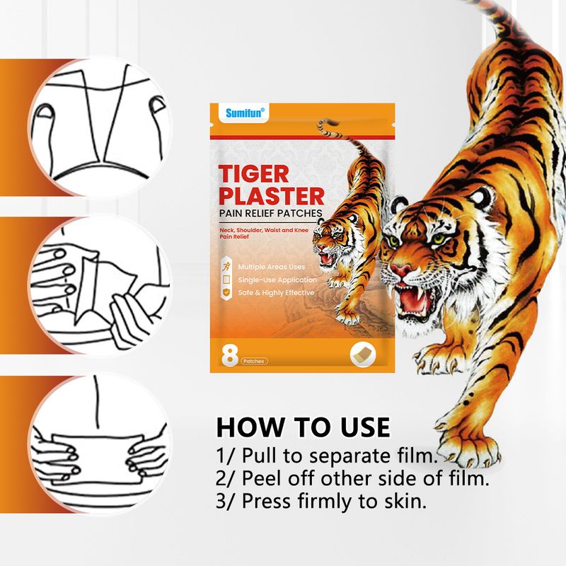 Sumifun English Tiger Equipment Brand Far Infrared Relieving Patch Joint Discomfort And Muscle Pain K00000 1_voghion.com
