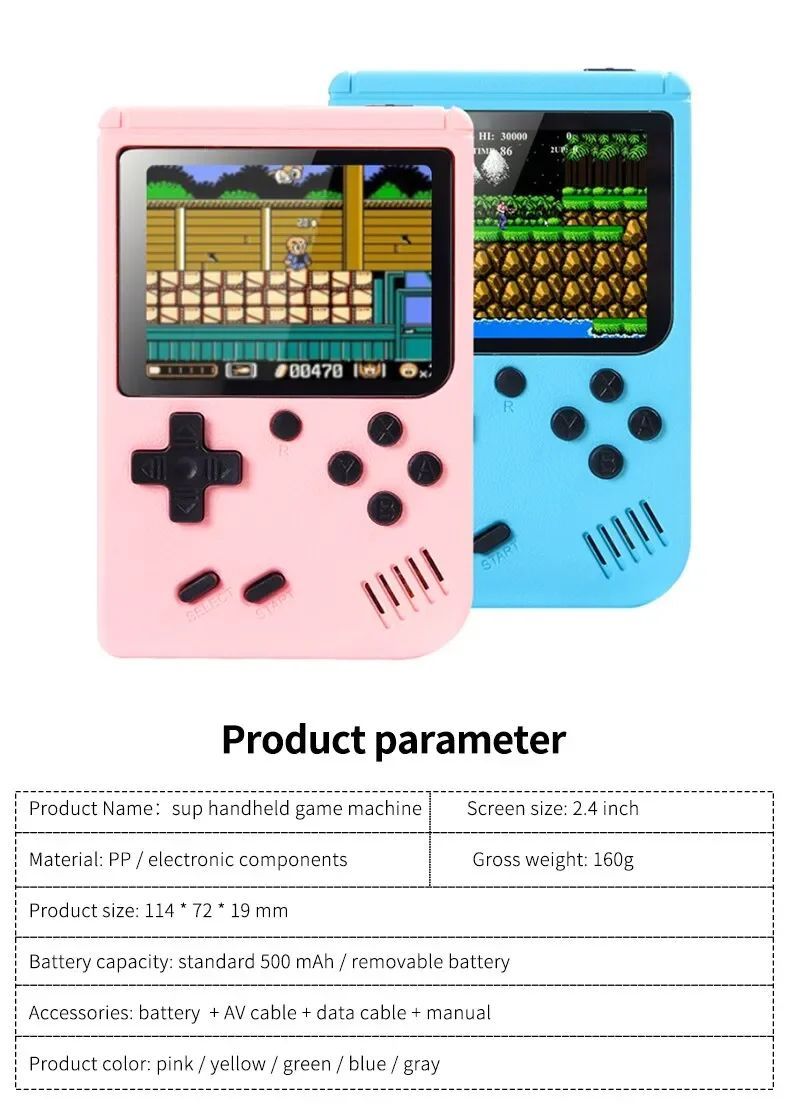 Retro przenośna mini konsola do gier wideo 8 bitów 3.0 cala_voghion.com